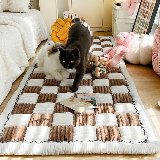 Plush Plaid Dog Blanket & Mat