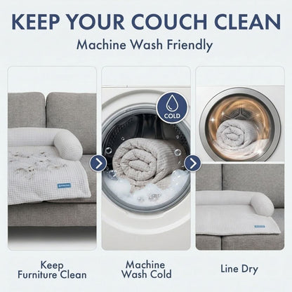 Cooling Couch Cover Dog Bed with Bolster Support