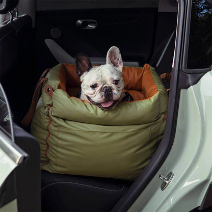 Luxury Faux Leather Dog Car Seat & Booster Bed