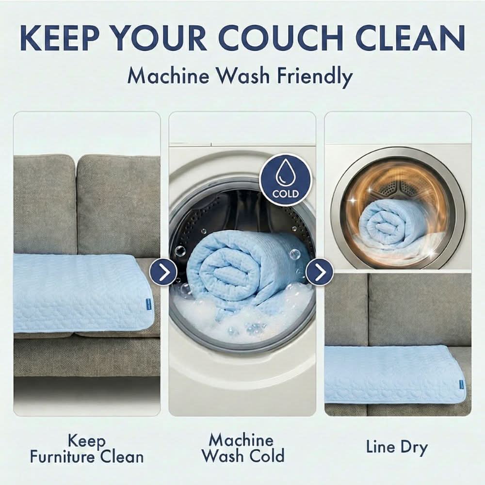 Cooling Couch Cover Dog Bed with Bolster Support