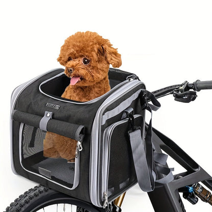 Expandable Pet Bike Basket for Small Dogs & Cats