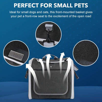 Expandable Pet Bike Basket for Small Dogs & Cats