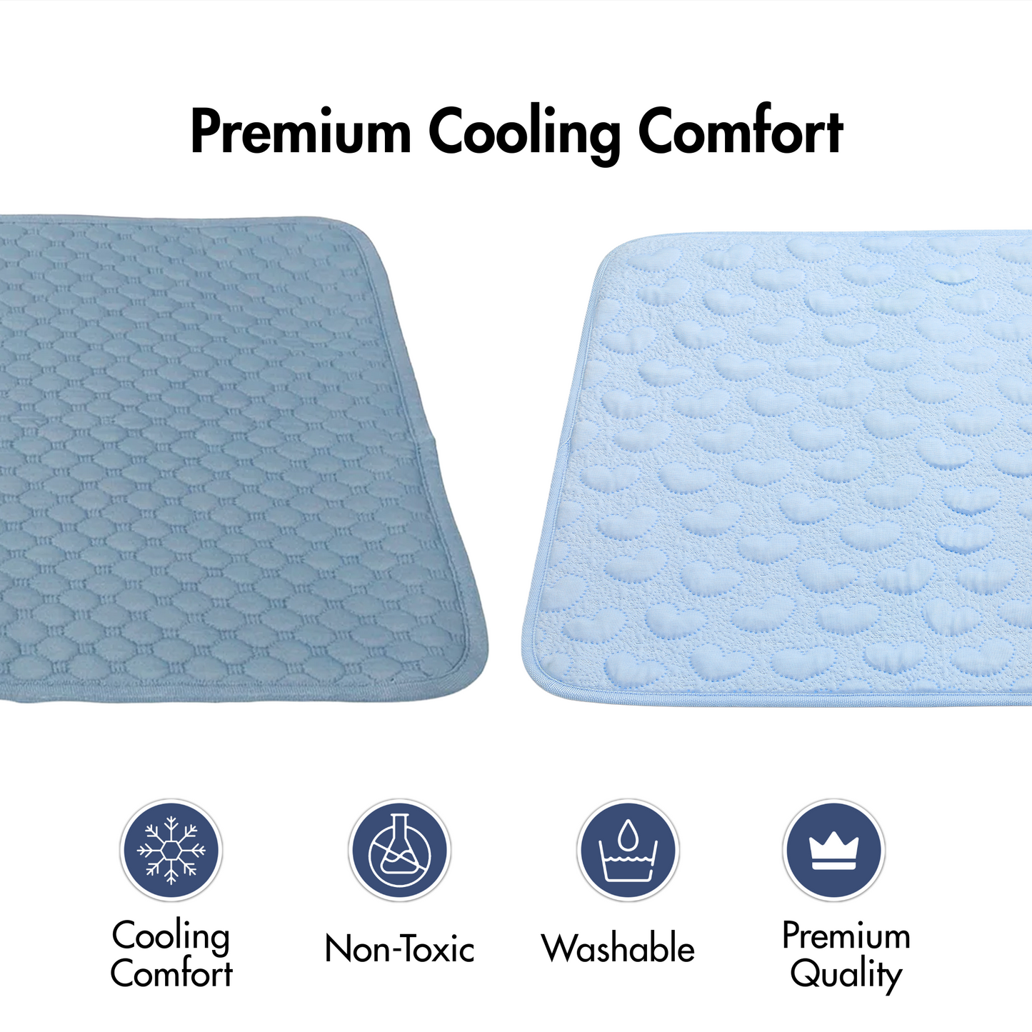 2-Pack Cooling Dog Mats with Non-Slip Base