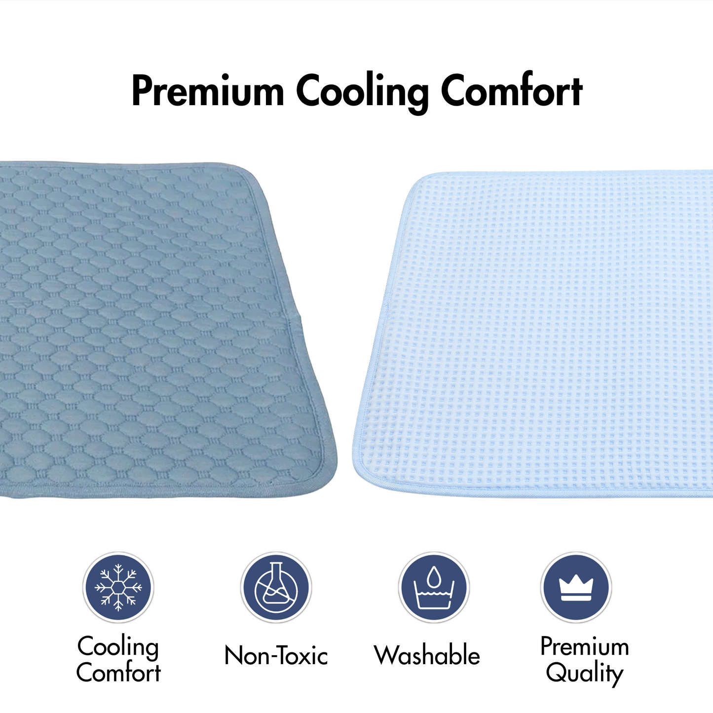 2-Pack Cooling Dog Mats with Non-Slip Base