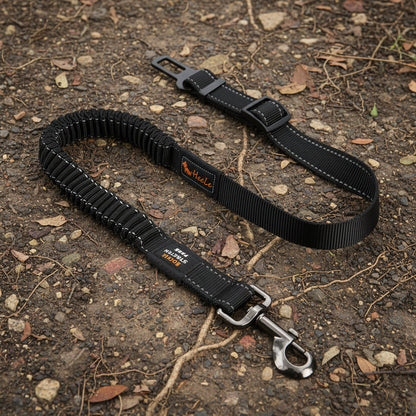 Adjustable Dog Car Seat Belt with Shock-Absorbing Bungee