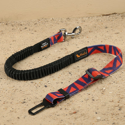 Adjustable Dog Car Seat Belt with Shock-Absorbing Bungee