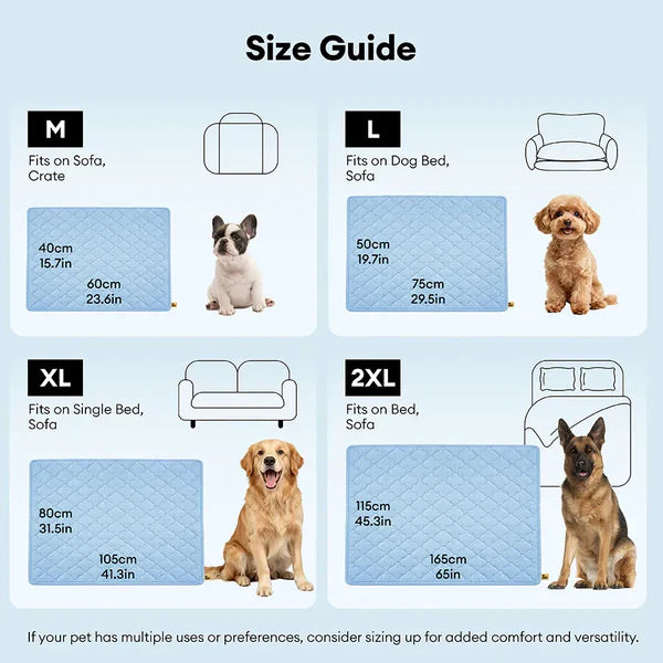 Reversible Quilted Cooling Pet Blanket