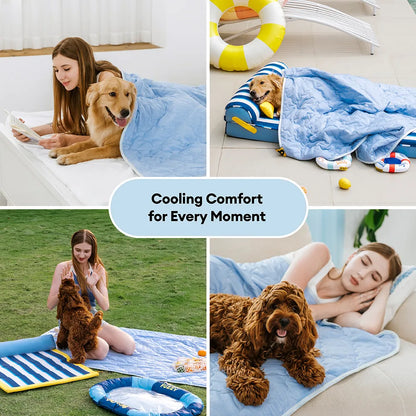 Reversible Quilted Cooling Pet Blanket