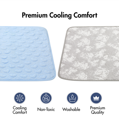 2-Pack Cooling Dog Mats with Non-Slip Base
