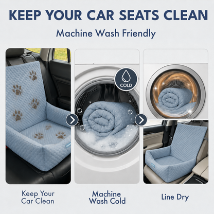 Cooling Dog Car Seat Bed with Headrest Strap
