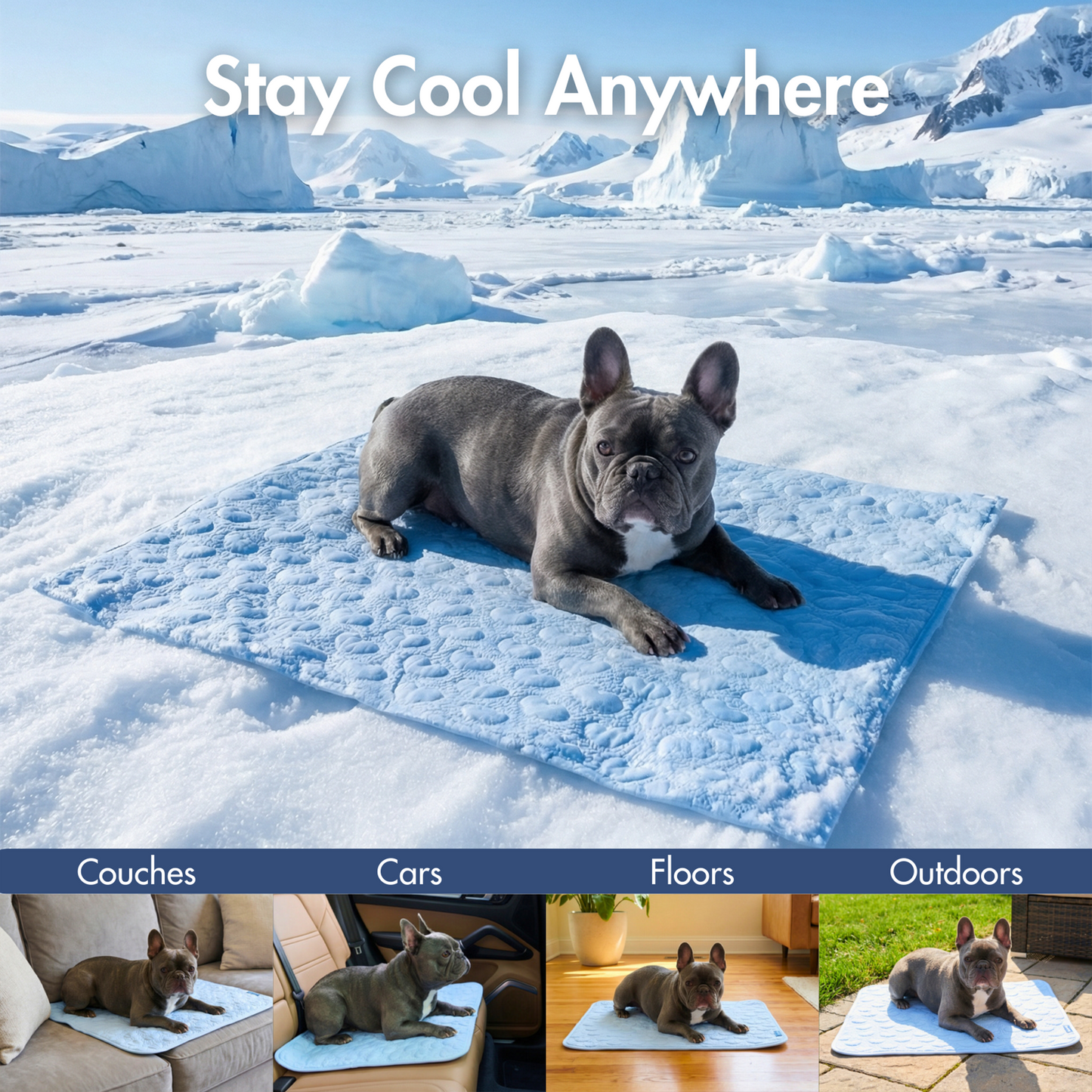 2-Pack Cooling Dog Mats with Non-Slip Base