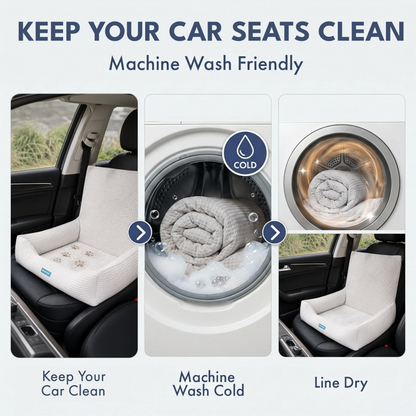 Cooling Dog Car Seat Bed with Headrest Strap