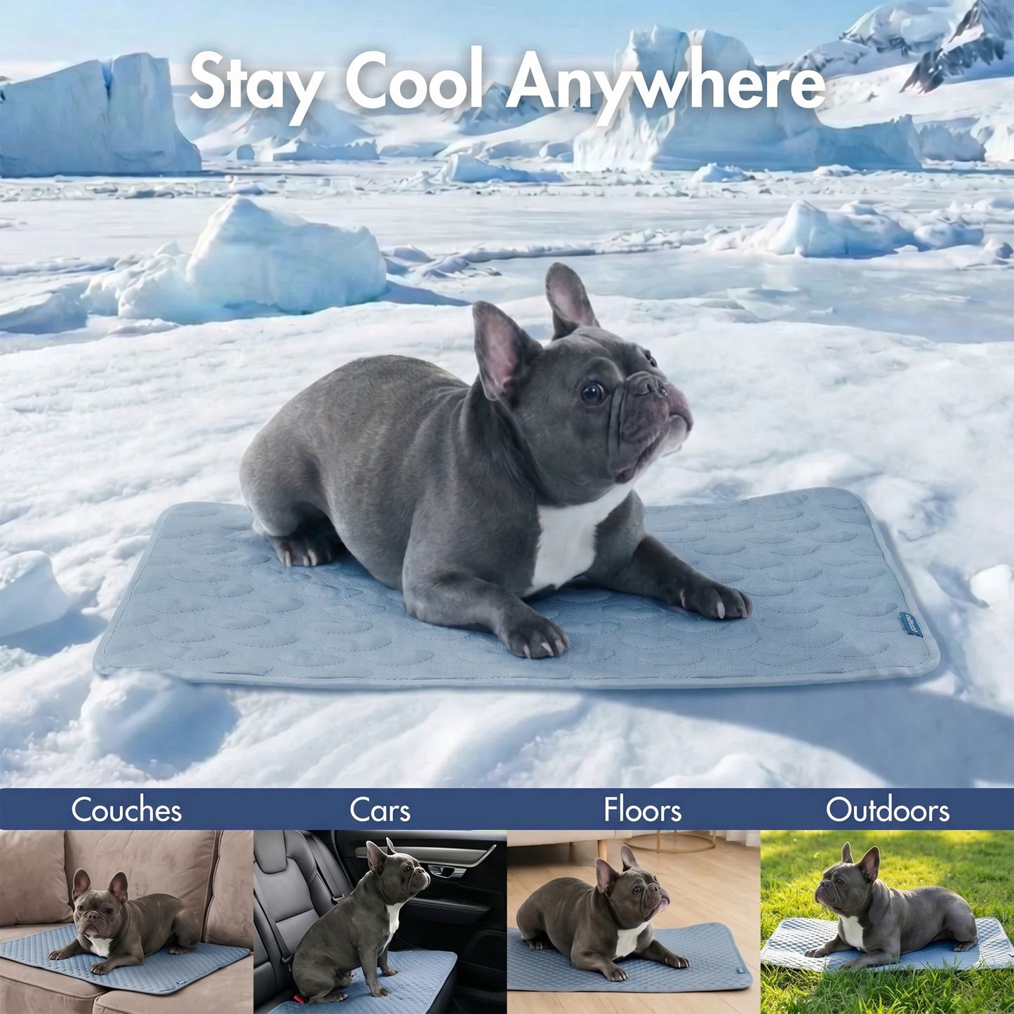 2-Pack Cooling Dog Mats with Non-Slip Base
