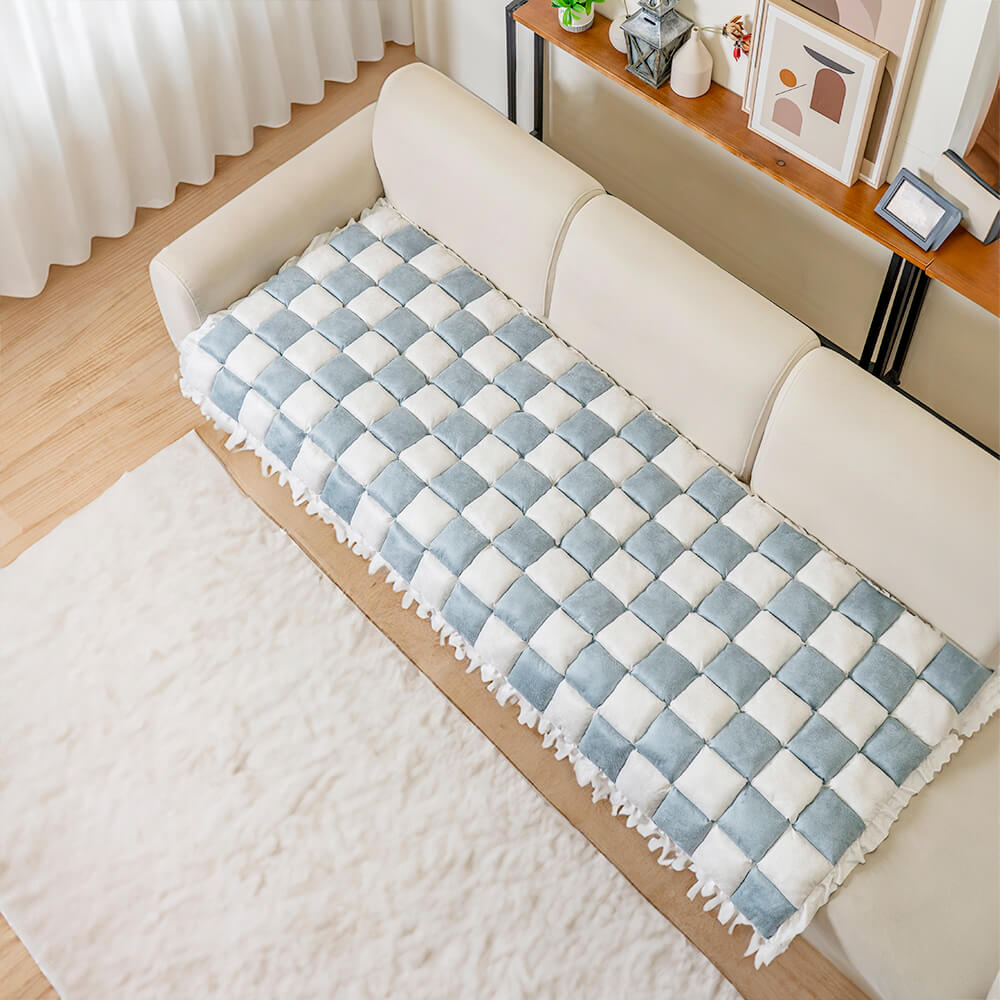 Plush Plaid Dog Blanket & Mat