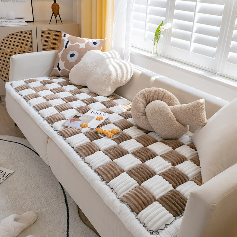 Plush Plaid Dog Blanket & Mat