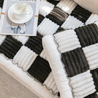 Plush Plaid Dog Blanket & Mat