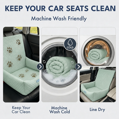 Cooling Dog Car Seat Bed with Headrest Strap