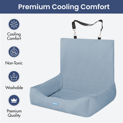 Cooling Dog Car Seat Bed with Headrest Strap