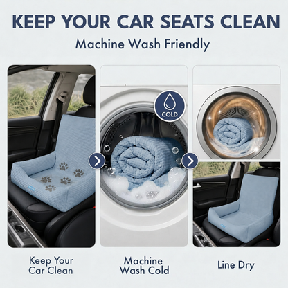 Cooling Dog Car Seat Bed with Headrest Strap