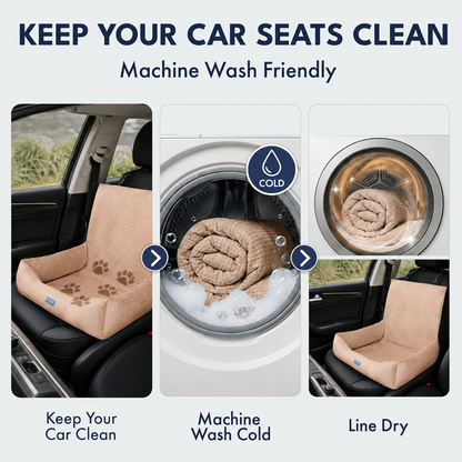Cooling Dog Car Seat Bed with Headrest Strap