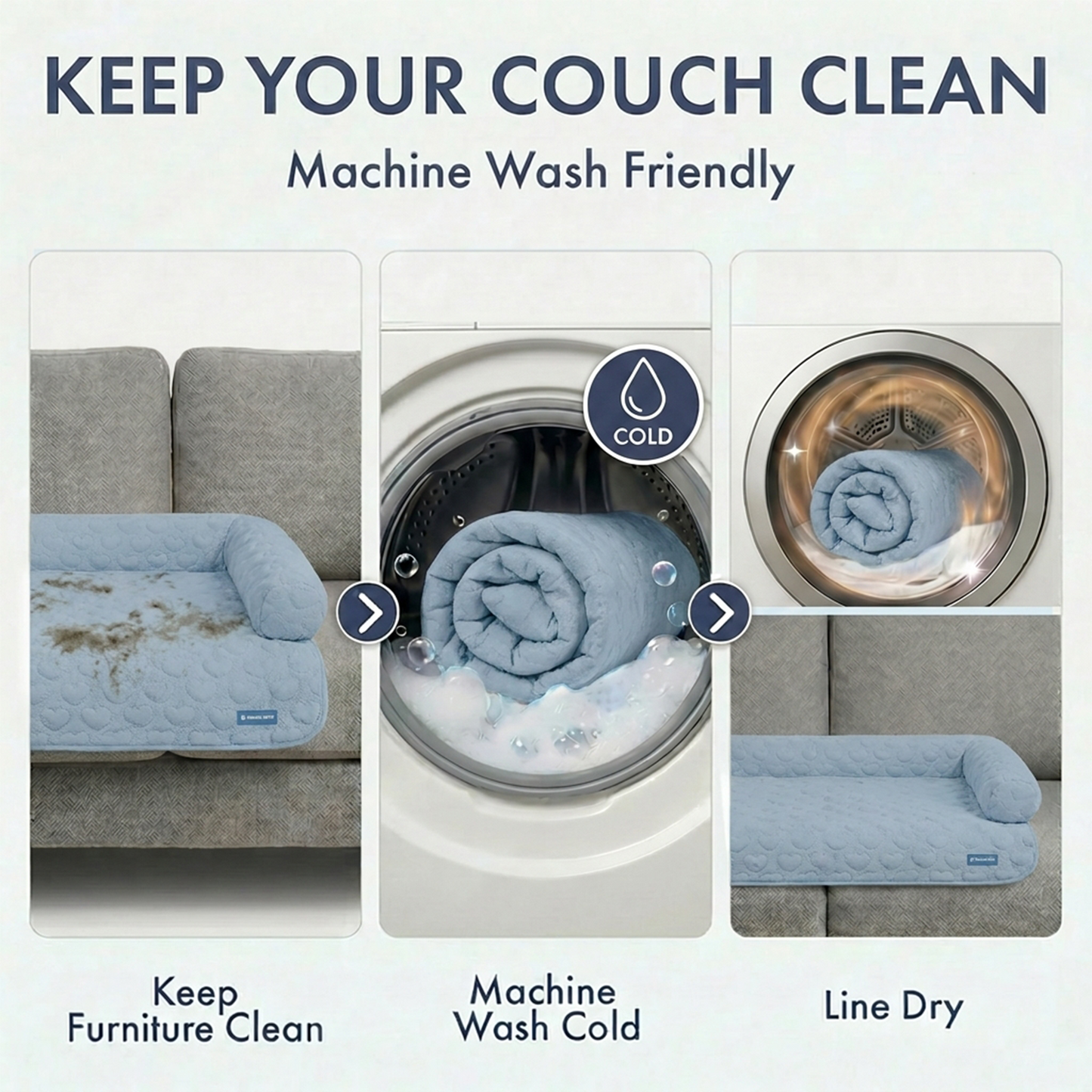 Cooling Couch Cover Dog Bed with Bolster Support