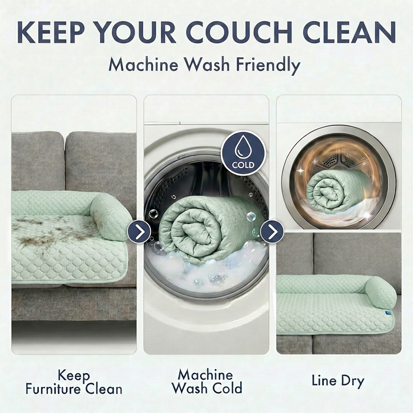 Cooling Couch Cover Dog Bed with Bolster Support