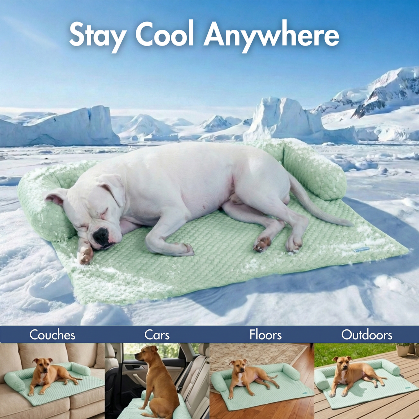 Cooling Couch Cover Dog Bed with Bolster Support