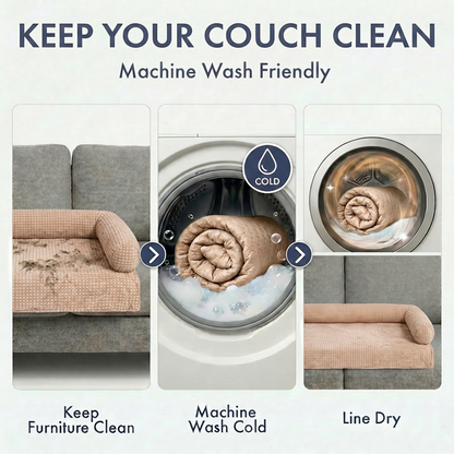 Cooling Couch Cover Dog Bed with Bolster Support