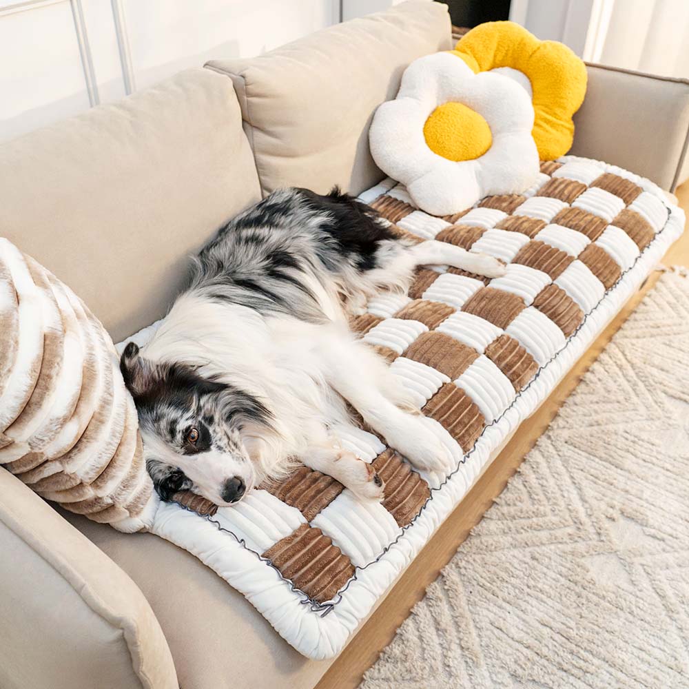 Plush Plaid Dog Blanket & Mat