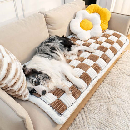 Plush Plaid Dog Blanket & Mat
