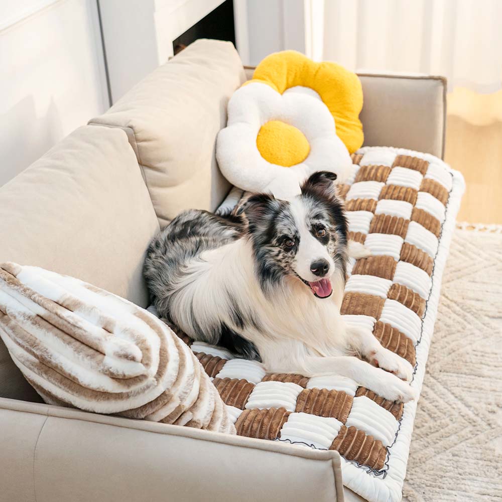 Plush Plaid Dog Blanket & Mat