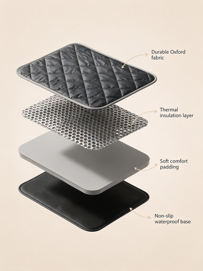 Self-Warming Dog Mat with Heat-Reflective Lining