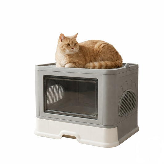 FurGrovers Foldable Enclosed Cat Litter Box