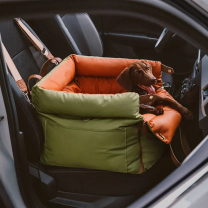 Luxury Faux Leather Dog Car Seat & Booster Bed