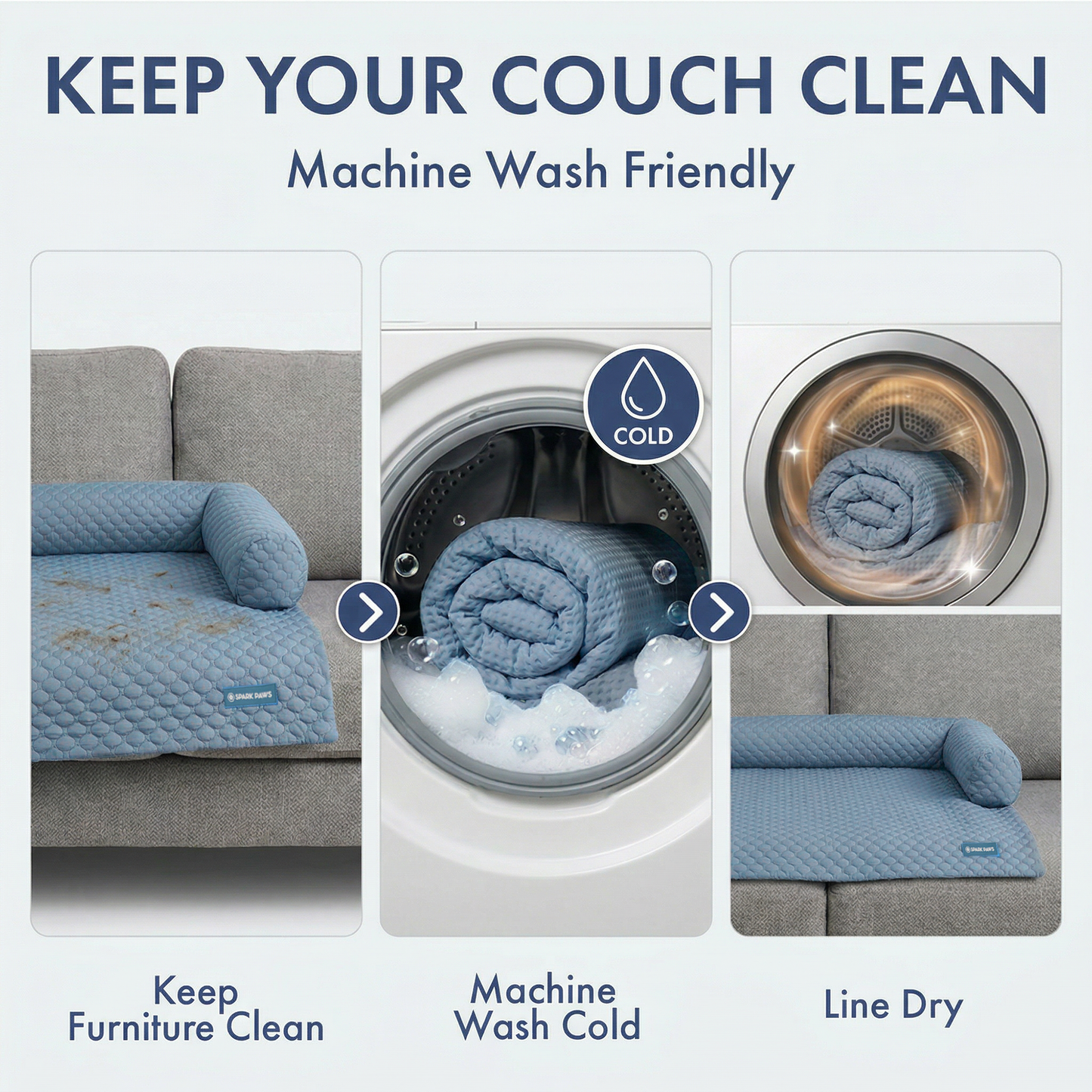 Cooling Couch Cover Dog Bed with Bolster Support