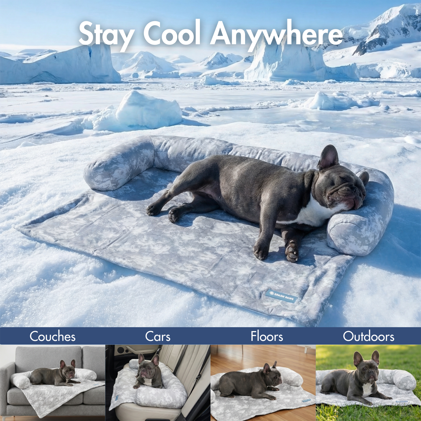 Cooling Couch Cover Dog Bed with Bolster Support
