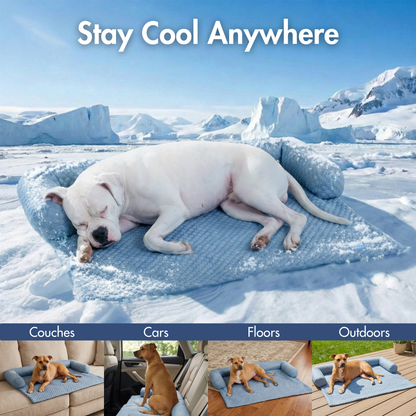 Cooling Couch Cover Dog Bed with Bolster Support