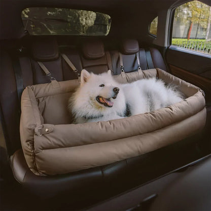 Luxury Faux Leather Dog Car Seat & Booster Bed