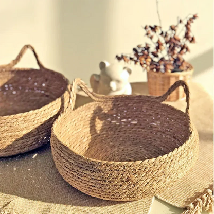 Woven Cat Basket Bed with Removable Cushion