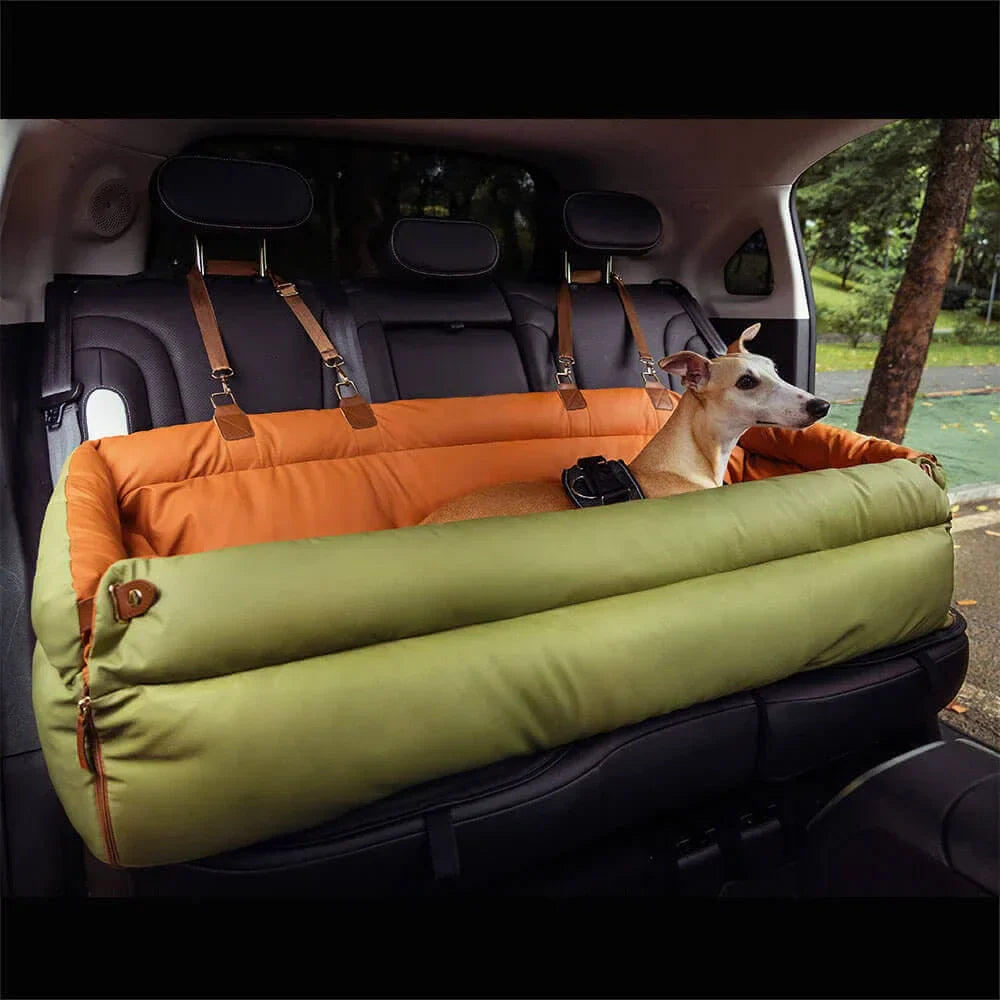 Luxury Faux Leather Dog Car Seat & Booster Bed