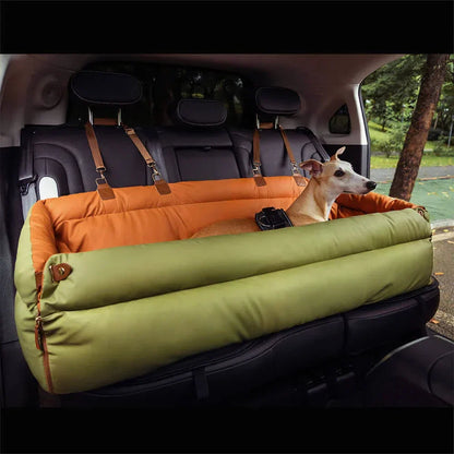 Luxury Faux Leather Dog Car Seat & Booster Bed