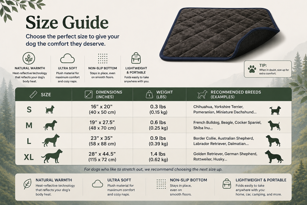 Self-Warming Dog Mat with Heat-Reflective Lining