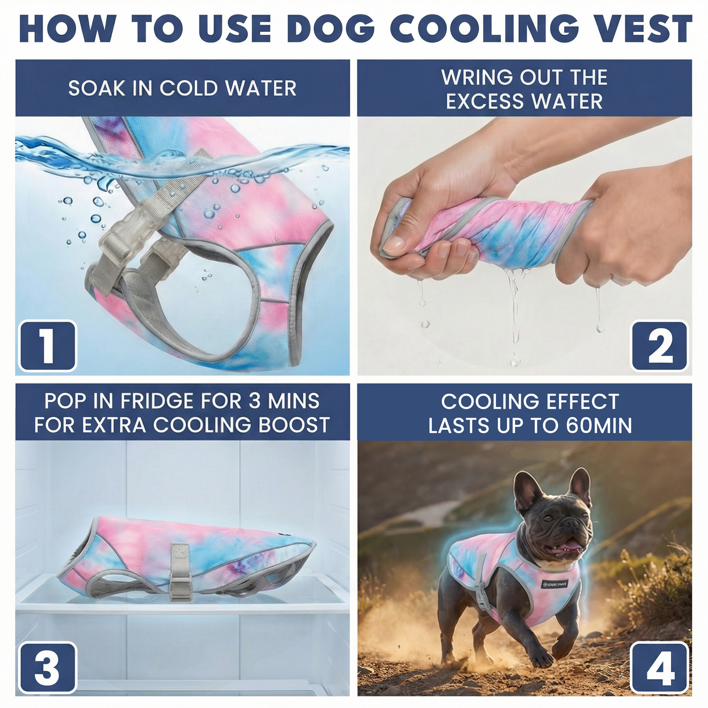 2-Pack Evaporative Dog Cooling Vests