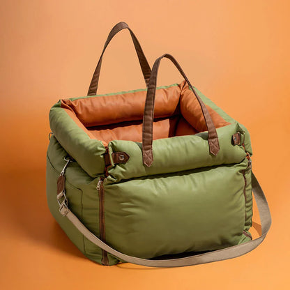 Luxury Faux Leather Dog Car Seat & Booster Bed