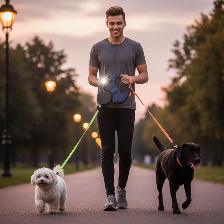 Dual Retractable Dog Leash