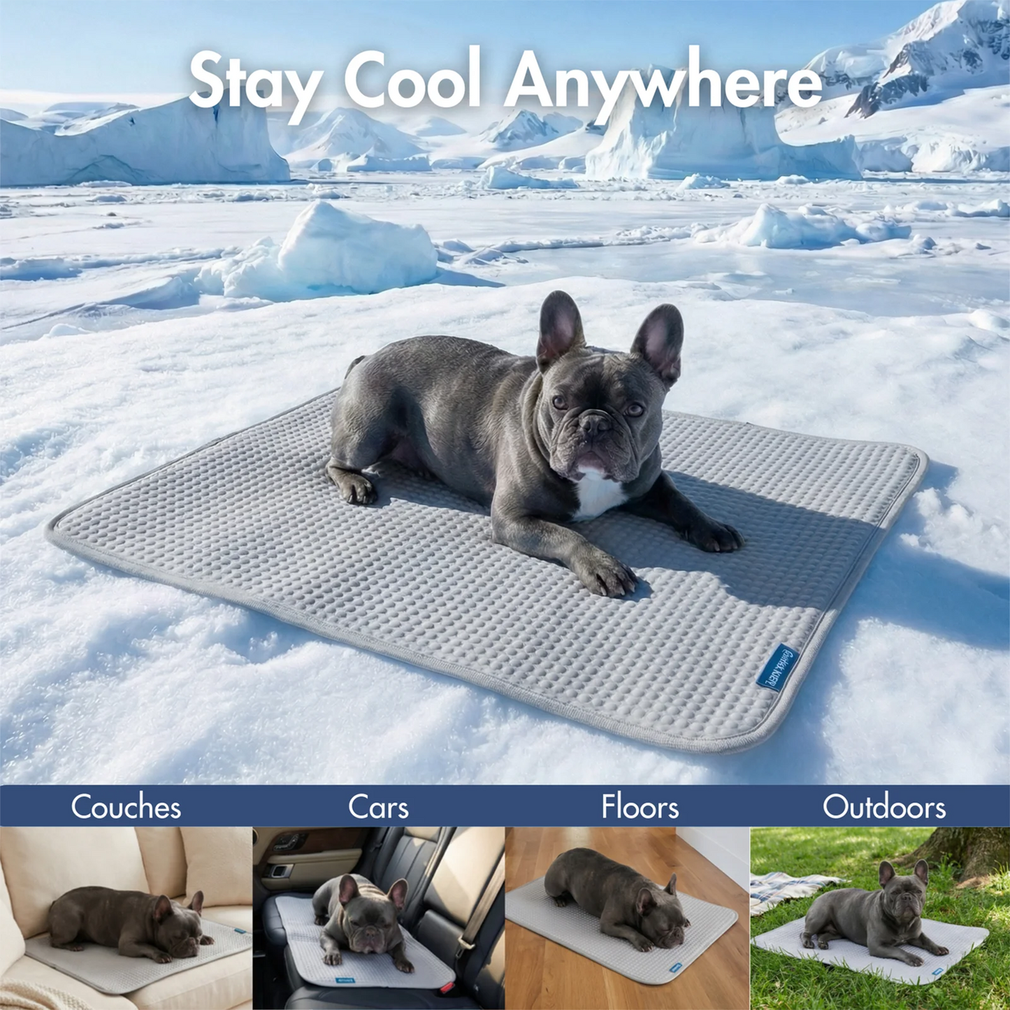 2-Pack Cooling Dog Mats with Non-Slip Base