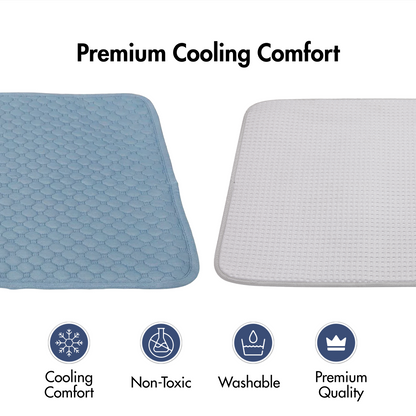 2-Pack Cooling Dog Mats with Non-Slip Base