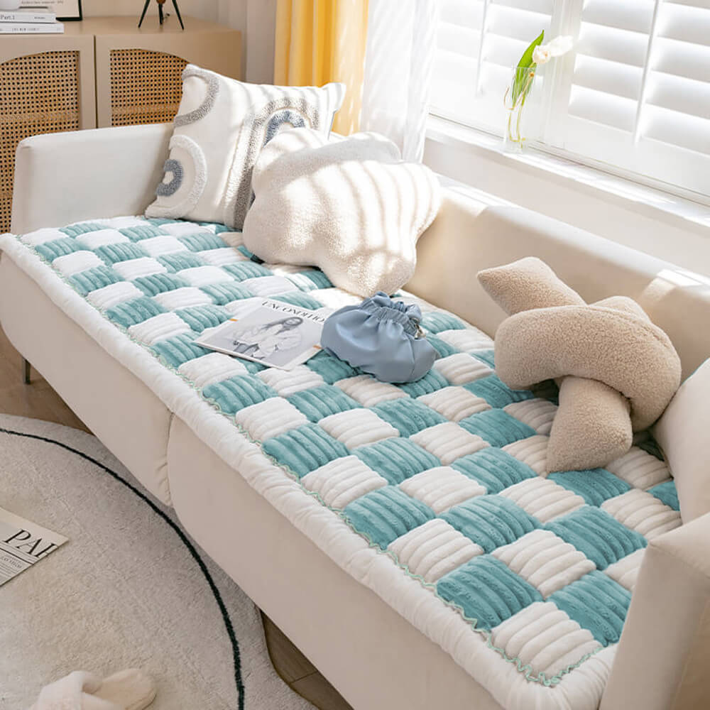 Plush Plaid Dog Blanket & Mat
