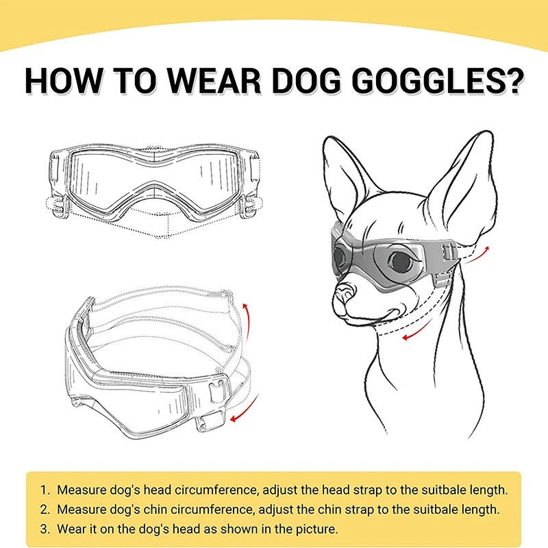 Protective Dog Goggles with Adjustable Straps