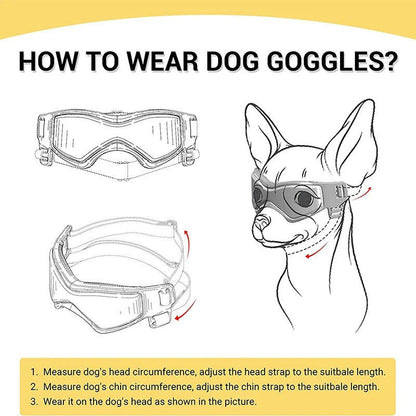 Protective Dog Goggles with Adjustable Straps